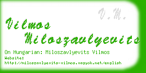 vilmos miloszavlyevits business card